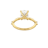 14K Gold 3.50 Lab Grown Oval Diamond Station Marquise Engagement Ring