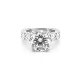14K Gold 5.00 Carat Lab Grown Round Diamond Under Halo U Prong Engagement Ring