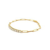 14K Gold Tennis Paper Clip Bracelet