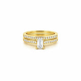 14K Gold 0.50 Carat Natural Emerald Diamond Channeled Wedding Set