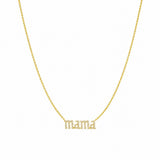 14K Gold Old English Mama Diamond Pendant