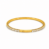 14K Gold Flexible Halfway Tennis Bangle
