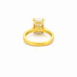14K Gold 3.00 Carat Lab Grown Radiant Diamond Cathedral Under Halo Engagement Ring