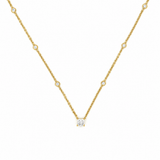 14K Gold Lab Grown Diamond by the Yard Princess Pendant Necklace