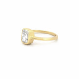 14K Gold Lab Grown 1.50 Carat Radiant Bezel Engagement Ring