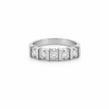 14K Gold Thick Prong Round Diamond Band