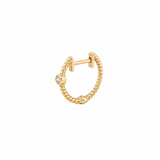 14K Gold Bezel Diamond Rope Earrings