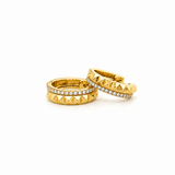 14K Gold Studded Diamond Earrings