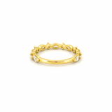 14K Gold Marquise and Round Diamond Single Prong Band