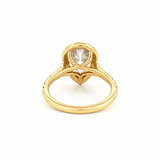 14K Gold 2.00 Carat Pear Lab Grown Diamond Prong Setting Engagement Ring with Halo