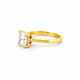 14K Gold 2.00 Carat Lab Grown Cushion Diamond Under Halo Cathedral Solitaire Engagement Ring