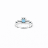14K Gold Princess Blue Tourmaline Bezel Ring