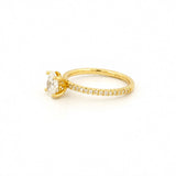 14K Gold 0.50 Carat Natural Oval Diamond Engagement Ring