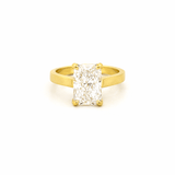 14K Gold 3.00 Carat Lab Grown Radiant Diamond Cathedral Under Halo Engagement Ring