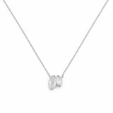 14K Gold Lab Grown Duo Marquise Bezel Pendant Bolo Necklace