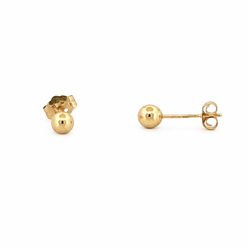 14K Gold Mini Ball Stud Earrings