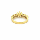 14K Gold Natural Round Diamond Baguette and Round Channel Engagement Ring