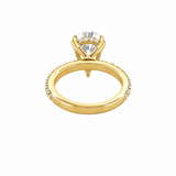 14K Gold 3.00 Carat Lab Grown Pear Diamond Prong Set Under Halo Engagement Ring