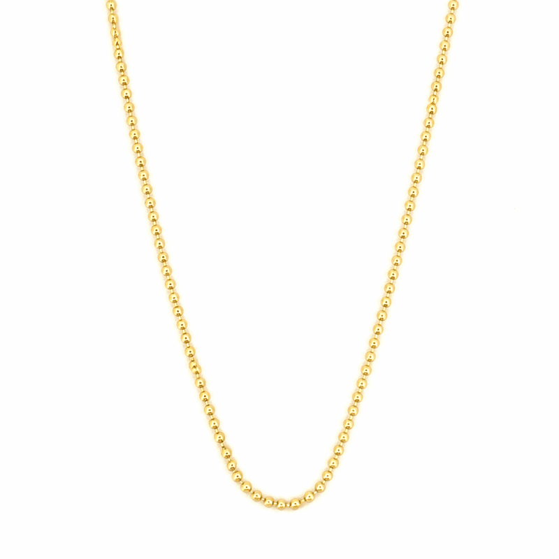 14K Gold Bead Chain Necklace