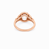 14K Gold Oval Morganite Diamond Halo Fancy Heart Band