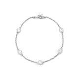 14K Gold Bezel Natural Diamond By the Yard 4.9MM Bracelet