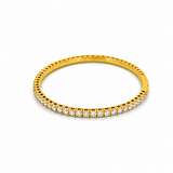 14K Gold Flexible Halfway Tennis Bangle