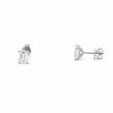 14K Gold 2.00 Carat Lab Grown Emerald Diamond Stud Earrings