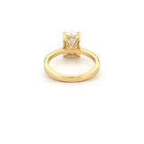 14K Gold 4.00 Carat Lab Grown Elongated Cushion Diamond Under Halo Engagement Ring