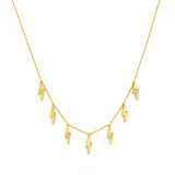 14K Gold Lightning Diamond Station Necklace