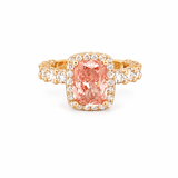 The Julia Engagement Ring with 2.50 Carat Lab Grown Elongated Cushion Pink Diamond