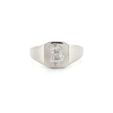 14K Gold Diamond Bitcoin Signet Band