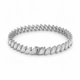14K Gold Slant Lab Grown Marquise Cut Diamond Tennis Bracelet