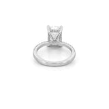 14K Gold 6.00 Carat Lab Grown Radiant Diamond Under Halo Engagement Ring