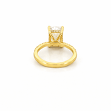 14K Gold 6.00 Carat Lab Grown Radiant Diamond Under Halo Engagement Ring