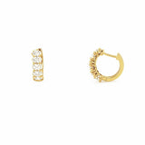 14K Gold East West Lab Grown Oval Cut Diamond Huggie Earrings
