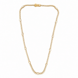 14K Gold Station Multi Shape Lab Grown Diamond Tennis Diamond Necklace