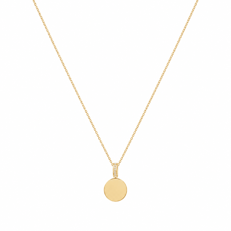14K Gold Custom Engraving Necklace