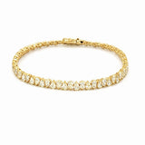 14K Gold Lab Diamond Alternating Pear Tennis Bracelet