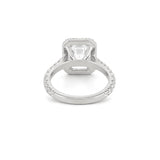 14K Gold 3.00 Carat Lab Grown Emerald Cut Diamond Cathedral Halo Engagement Ring