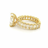 14K Gold 3.50 Carat Lab Grown Radiant Diamond Emerald Cut U Prong Engagement Ring