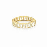 14K Gold Lab Grown 4.70 Carat Emerald Diamond Eternity Band