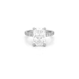 14K Gold 6.00 Carat Lab Grown Radiant Diamond Under Halo Engagement Ring