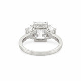 14K Gold Three Stone 3.00 Carat Lab Grown Emerald Engagement Ring