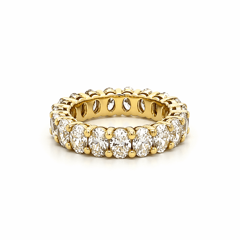 14K Gold Lab Grown 4.5MM Oval Cut Diamond Eternity Band