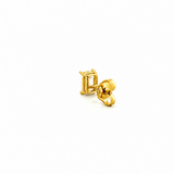 14K Gold Lab Grown Emerald Cut Basket Set Diamond Stud Earrings