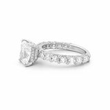 14K Gold 2.00 Carat Lab Grown Elongated Cushion Diamond Double Under Halo U Prong Engagement Ring