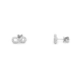 14K Gold Diamond Infinity Stud Earrings