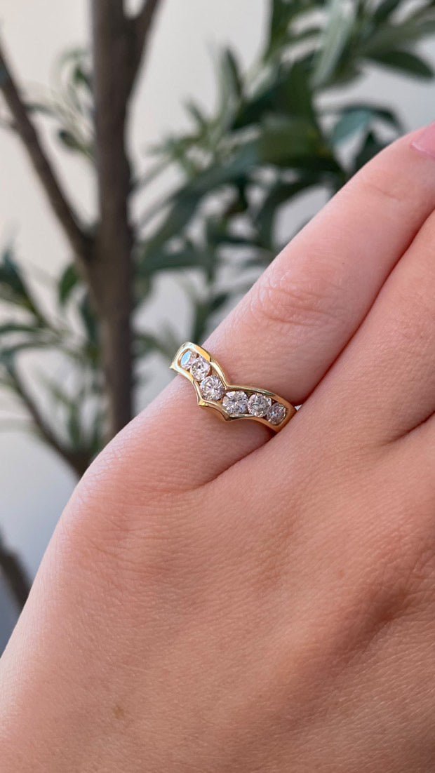 14K Gold Channel Circlet Diamond Band