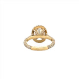 14K Gold Diamond Halo Ring with 2.50 Carat Oval Cut Moissanite Engagement Ring