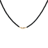 14K Gold Black Spinel Necklace